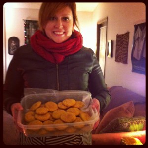 the best way for a friend to arrive at your house with a plate of cookies