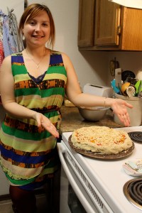 elise with our pre-baked masterpiece